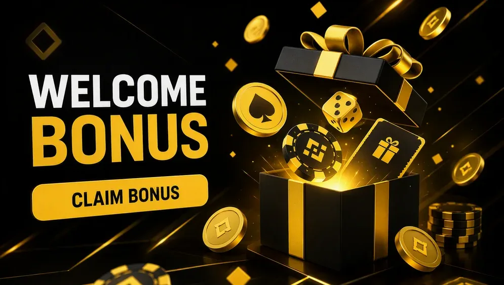 bonus offer with gift box and coins on green background