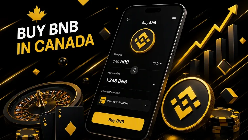 Canadian exchange app showing BNB purchase screen